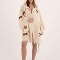 Boho Chic Kimono with Hood and Leopard Design Accents