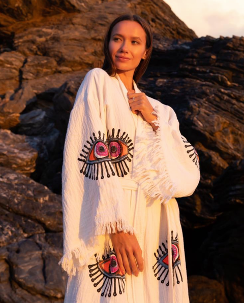 Bohemian Chic Kimono with All-Seeing Eye Design - Comfortable and Stylish